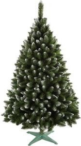 stromček vianočný JEDĽA 220cm s bielymi koncami stojan 91444