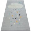 Najkoberce PASTEL 18409/652 - Obláčik-Srdiečka-Vtáčik sivý/krém/tyrkys 120x170 cm