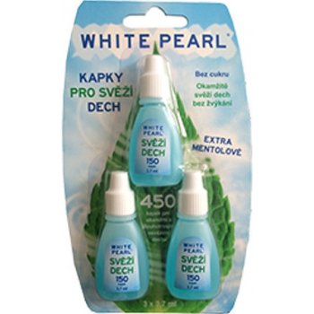 White Pearl Dental Care kvapky pre svieži dych (Without Sugar) 3 x 3,7 ml