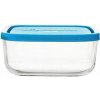BORMIOLI Dóza skleněná FRIGOVERRE 10 x 10 cm modré víčko