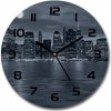 Sklenené hodiny okrúhle New York noc fi 30 cm