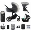 KINDERKRAFT SELECT Kočík kombinovaný 3v1 Prime 2 Shadow Grey, Premium + Fusak 3v1 Jibot Ink Black