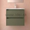 Salgar NOJA kúpeľňová skrinka s umývadlom 60 cm zelená (Luxusné Salgar skrinky do kúpeľne v matnom zelenom prevedení)