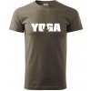 Yoga nápis - Klasické pánske tričko vyššej gramáže - 2XL ( Army )