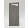 Duni Obal na príbor Sacchetto šedá s bielou servítkou 19x8,5cm 100ks