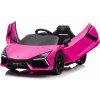 JOKO Elektrické autíčko Lamborghini Revuelto, kožené sedadlo, penové kolesá, FM rádio, ružové