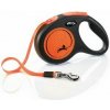 Vodítko FLEXI Neon New M opasok 5m/25kg čierna/oranžová