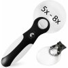 MAGNIFIER 059 Lupa na čítanie s LED osvetlením 5x-8x, čierna