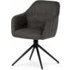 Židle jídelní HC-536 GREY2 tmavě šedá látka, černé kovové nohy, otočný mechanismus