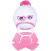 Zimná detská pletená čiapočka so šálom New Baby biela Farba: Ružová, Veľkosť: 104
