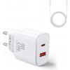 Nabíjacia súprava 2v1 JOYROOM pre Apple iPhone / iPad - EÚ adaptér + kábel USB-C - USB-C 1 m - 20 W - biela