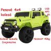 Joko elektrické autíčko jeep Mighty 4x4 dvojmiestne kožené sedadlo penové kolesá nosnosť 40kg zelená