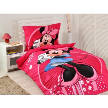 Jerry Fabrics bavlna obliečky Minnie dark pink 140x200 70x90