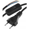 Emos Flexo šňůra PVC 2x0.75mm, 3m, černá s vypínačem