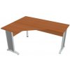 Pracovný stôl Cross, ergo, pravý, 160x75,5x120 cm, čerešňa/kov