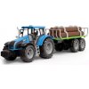 Alltoys Traktor s valníkom a drevom modrý