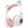 BOROFONE Bezdrôtové slúchadlá Borofone BO18 s mačacími ušami, biele BOR384956