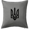 Ukrajina trojzubec veľký - Vankúš 50x50 - 50x50 - Iba poťah ( Tmavosivý melír )