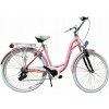 Lavida Dámsky retro bicykel 7-prevodový [A] Ružový, biele kolesá 28