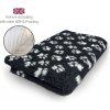 DRYBED Premium Vet Bed Small Paws čierny + biele labky 150 x 100 cm