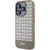 DKNY PU Leather Repeat Pattern Bottom Stripe MagSafe Apple iPhone 14 Pro Max DKHMP14XPSOSPW Brown