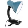 Flexibilná stolová lampa s klipom pre žiarovky E27 sivomodrá