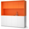 PLAN Kuchynka NIKA s drezom a batériou 1963 x 600 x 2000 mm, oranžová, pravá