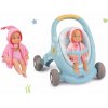 Smoby Set chodítko a kočík s brzdou Croc Baby Walker Minikiss 3in1 a bábika na kúpanie so zvukmi 27 cm