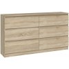 Bývaj s nami SK, Široká komoda so zásuvkami WALMA M6 140, dub sonoma LTD