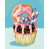 ZUTY Maľovanie podľa čísel - CUPCAKE S DONUTOM (MYROSLAVA VOLOSCHUK) Rámovanie: vypnuté plátno na rám, Rozmer: 80x100 cm