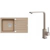 Alveus SET A20175 Beige 55 SETA20175 - Drez Granitový Niagara 30 - 775x430mm, vanička 350x350x160mm + bateria Afra