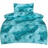 Obliečky bavlnený satén Minerál tyrkys 200x140cm+90x70cm TiaHome