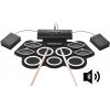 Elektronické bicie - silikónová podložka set s 9 bubnami + bluetooth reproduktor