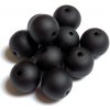 Pogumované sklenené korálky 10mm 1ks čierne (otvor 1mm)