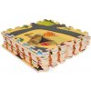Eco Toys Detské penové puzzle 93,5x93,5cm hracia deka podložka na zem Safari 9 dielov