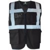 Korntex Berlin Multifunkčná reflexná vesta na zips KX802 Black XXL