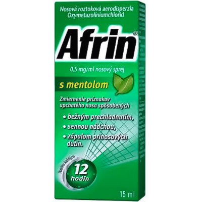 Afrin 0,5 mg/ml nosový sprej s mentolom aer.nao.1 x 15 ml