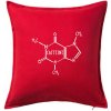 Caffeine molekuly - Vankúš 50x50 - 50x50 - Vrátane výplne ( Červená )