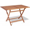 vidaXL Skladací záhradný stôl 120x70x75 cm, tíkový masív