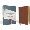 Niv, Personal Size Bible, Large Print, Leathersoft, Brown, Red Letter Edition, Comfort Print (Zondervan)(Kniha)