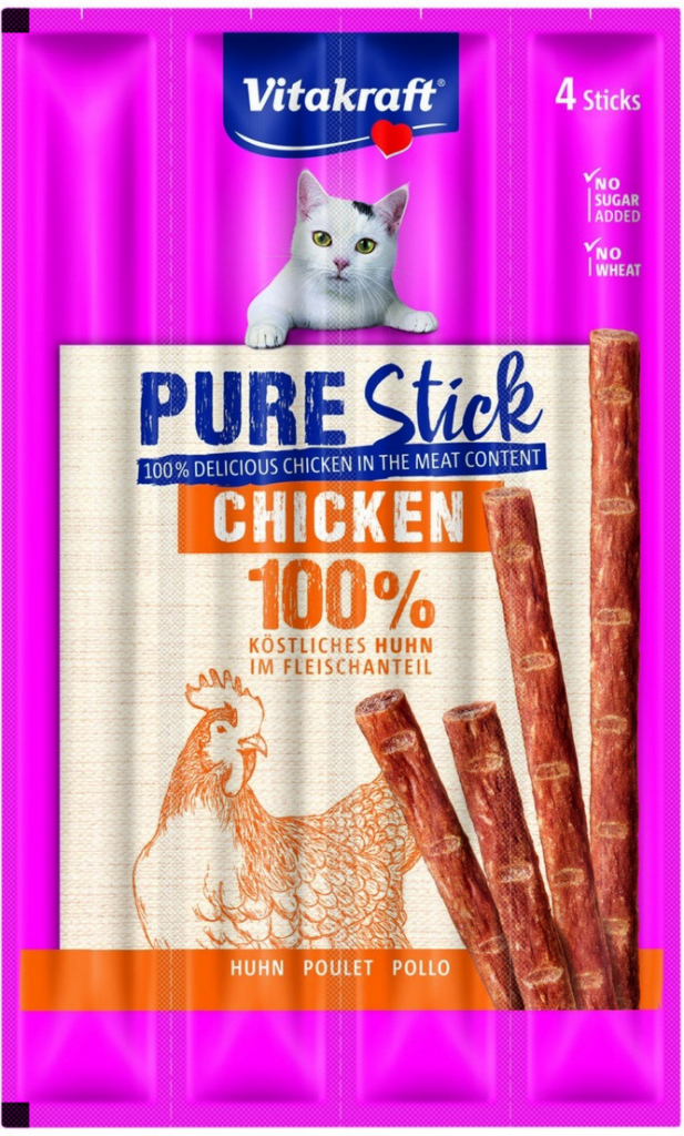 Vitakraft Cat Pure stick pochúťka pre mačky kura 4 x 5 g