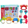 Lean Toys Sada hrkálok zvieratká 8 kusov