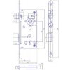 HOBES zámek 537C klíč - rozteč 90mm lišta 18mm hloubka 80mm