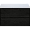 Kúpeľňová skrinka pod umývadlo Sanox Porto farba čela black oak ŠxVxH 90 x 59 x 50 cm umývadlová doska biela matná