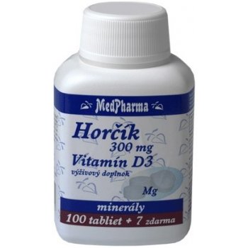 MedPharma Horčík 300 mg + Vitamín D3 107 tabliet