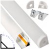 Hliníkový profil pre LED pásik 8 a 10 mm, rohový, biely, 2m, sada