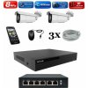 Amiko IP 2 kamerový set so switchom, Varifokal, 4K Ultra HD 8Mpix, Tube (1805K2V2) (Amiko)