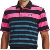 Pánske golfové tričko Under Armour Playoff 3.0 Rugby Stripe S Čierna/Ružová