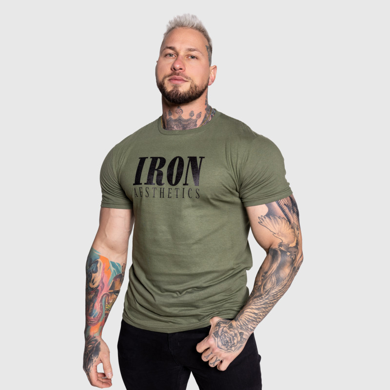 Iron Aesthetics pánske športové tričko Urban vojenské zelené