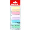 KORES Index Strips na pravítku Pastel 45 × 12 mm, 8 × 25 lístkov, pastelový mix
